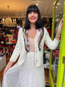 Fernanda Two Tone Printed Neck Scarf - Brown & Cream