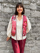 Ingrid Bow Tie Paisley Gilet - Wine