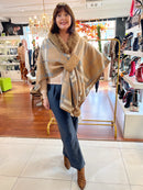 Eileen Tartan Cape - Camel