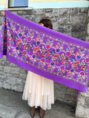 Sofia Paisley Print Shawl - Purple