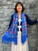 Sofia Paisley Print Shawl - Royal Blue