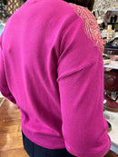 Rosie Polo Bead Embellished Jumper - Magenta