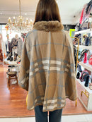 Eileen Tartan Cape - Camel