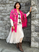 Sofia Paisley Print Shawl - Pink