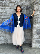 Sofia Paisley Print Shawl - Royal Blue