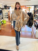 Eileen Tartan Cape - Camel