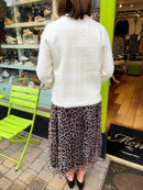 Laurel Gold Thread & Pearl Knitted Jacket - Cream