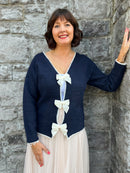 Riley Reversible Bow Jumper - Navy