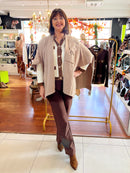 Elizabeth Bow Pearl & Diamante Cape - Taupe