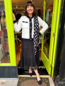 Polly Polka Dot Scarf - Black