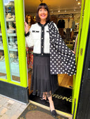 Polly Polka Dot Scarf - Black