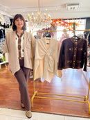 Elizabeth Bow Pearl & Diamante Cape - Cream