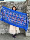 Sofia Paisley Print Shawl - Royal Blue