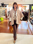 Elizabeth Bow Pearl & Diamante Cape - Taupe