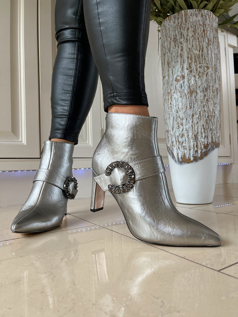 Una Healy 'Perfect Match’ Ankle Boot - Chrome Metallic Illuminate