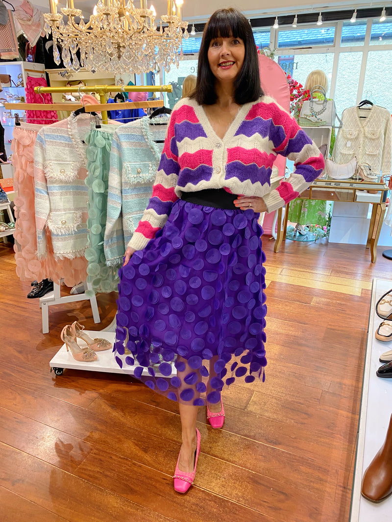 Bridget Appliqué Skirt - Purple