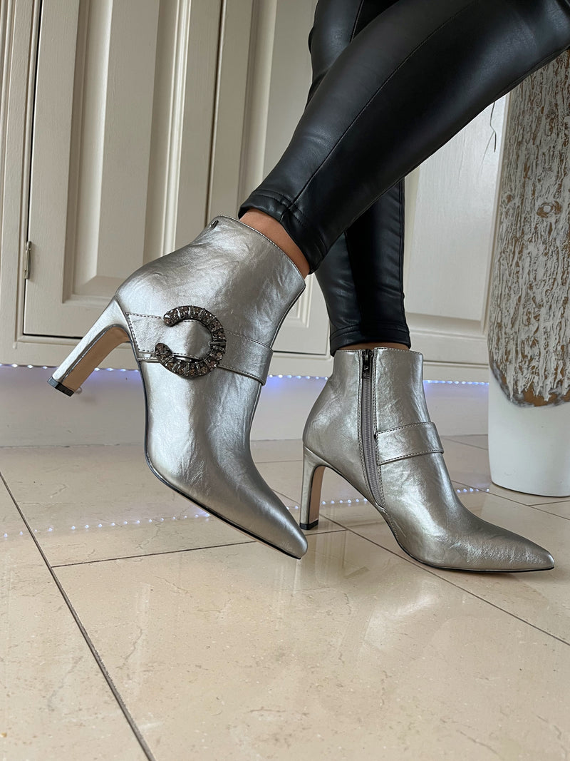 Una Healy 'Perfect Match’ Ankle Boot - Chrome Metallic Illuminate