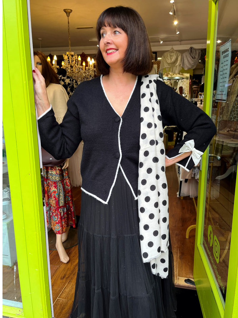 Polly Polka Dot Scarf - Cream