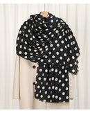 Polly Polka Dot Scarf - Black