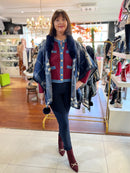 Eileen Tartan Cape - Navy