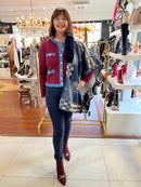 Eileen Tartan Cape - Navy