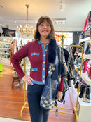 Eileen Tartan Cape - Navy