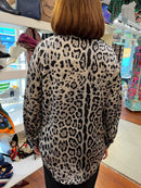 Cora Diamante Embellished & Animal Print Shirt - Grey Leopard