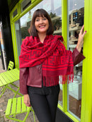 Faye Reversible Shawl - Maroon & Red