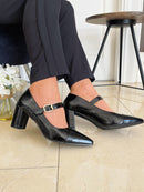 Dancing Matilda 026 Black Patent Court Shoe