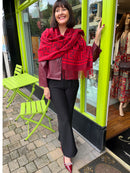 Faye Reversible Shawl - Maroon & Red
