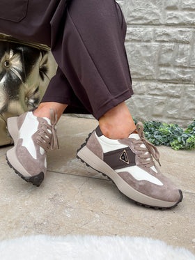 Kate Appleby Caithness Trainer - Taupe, Brown & Cream