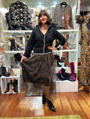 Tara Monochrome Bow Cuff Cardi - Black