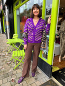 River Gold Bead & Thread Knit Cardi - Purple