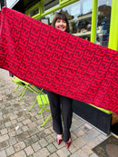 Faye Reversible Shawl - Maroon & Red