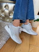 Redz Silver Wedge Trainers 6G596 V148