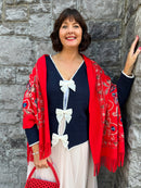 Sofia Paisley Print Shawl - Red