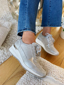 Redz Silver Wedge Trainers 6G596 V148