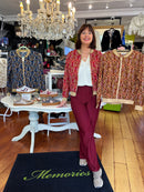 Elena Paisley Printed Bomber - Maroon