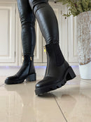 Una Healy 'I’m Sorry’ Biker Boot - Vinyl Black