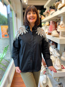 Aubry Pearl & Mesh Shirt - Black