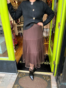 Rowan Gold Button Knit Cardi - Black