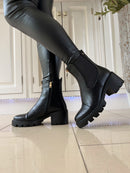 Una Healy 'I’m Sorry’ Biker Boot - Vinyl Black