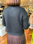 Rowan Gold Button Knit Cardi - Black