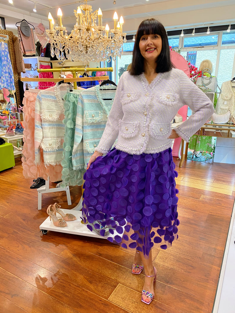 Bridget Appliqué Skirt - Purple