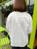 Aubry Pearl & Mesh Shirt - White