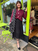 Rachel Ruffle Hem Tulle Sparkle Skirt - Black