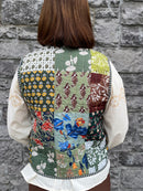 Ingrid Bow Tie Paisley Gilet - Khaki Green