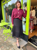 Rachel Ruffle Hem Tulle Sparkle Skirt - Black