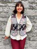 Ingrid Bow Tie Paisley Gilet - Black