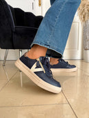 Drilleys "Eighty One" Cobalt Trainers - Navy